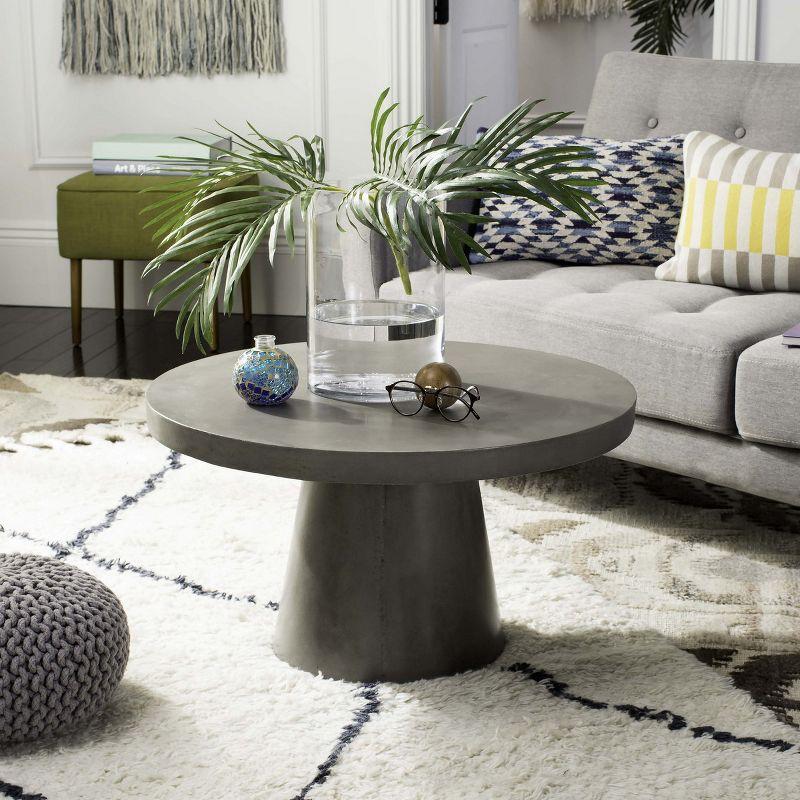 Delfia Dark Gray Concrete Round Coffee Table