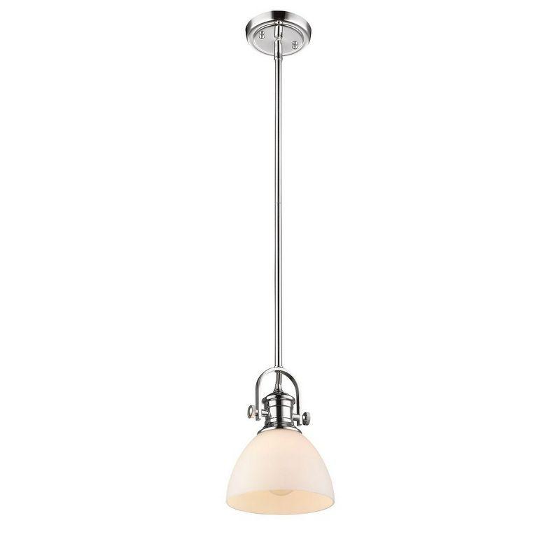 Golden Lighting Hines 1-Light Mini Pendant in Brushed Champagne Bronze with Seeded Glass