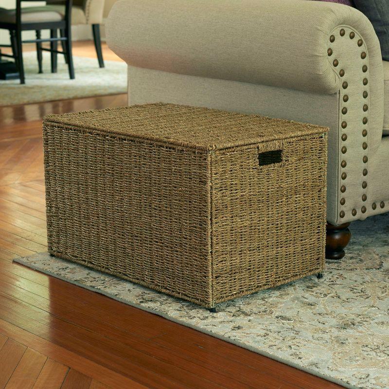 Household Essentials Woven Wicker Storage Chest