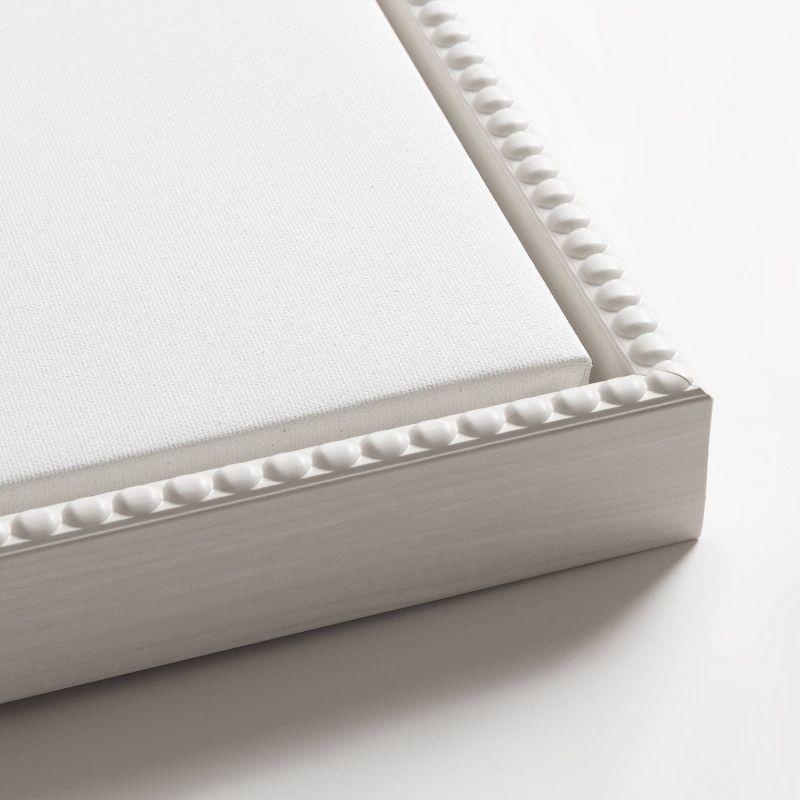 16"x23" Floral Line Simplicity by Incado Framed Canvas Wall Art Print White - Amanti Art: Modern Style, Botanical Lithograph, Vertical Layout