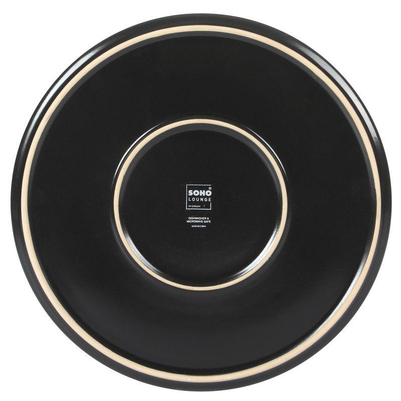 Matte Black Ceramic Stoneware Dinnerware Set - Service for 8