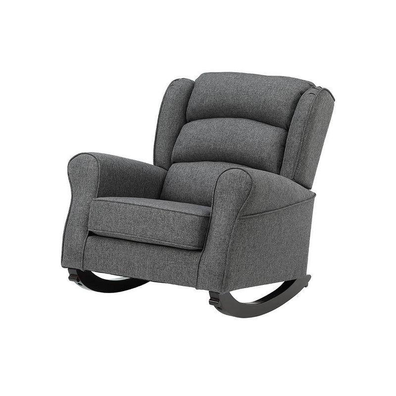 40" Fabien Active Sitting Chair Gray Fabric - Acme Furniture: Linen Upholstery, Metal Frame, Rocking Mechanism