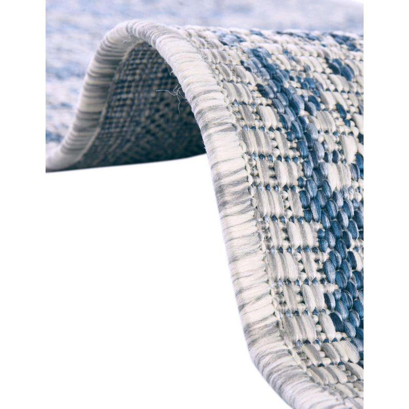 Unique Loom 5' 3 x 8' 0 Oval Indoor/Outdoor Traditional Blue Area Rug