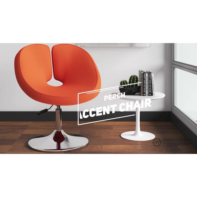 Perch Green Wool Blend Swivel Chair with Polished Chrome Base