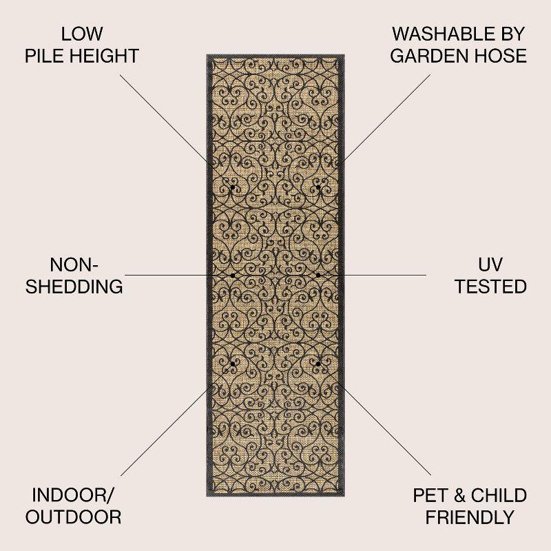 Madrid Vintage Filigree Textured Weave Indoor/Outdoor Area Rug - JONATHAN Y