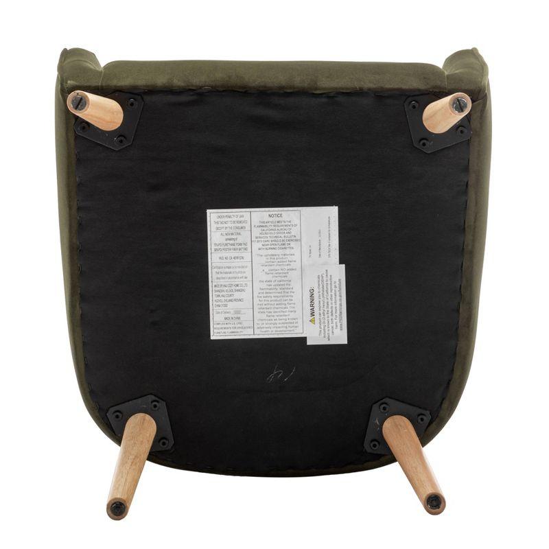 WOVENBYRD Modern Barrel Accent Chair Sage Green Velvet: Upholstered Luxury Glam Furniture, Plywood Frame