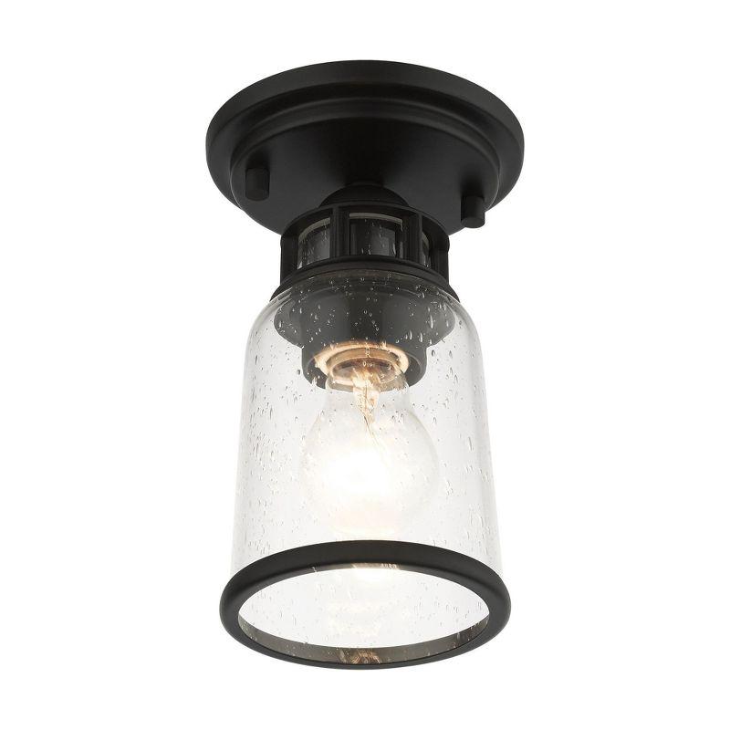 Livex Lighting Lawrenceville 1 - Light Flush Mount in  Black