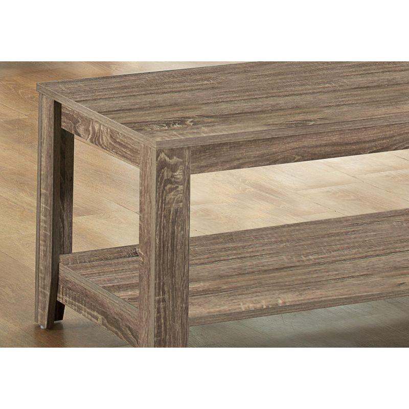 Monarch Specialties 3 Piece Occassional Table Set with Shelves, Dark Taupe