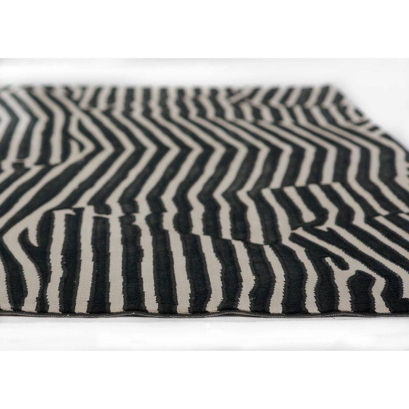 Momeni 5'3"x7'6" Xander Everly Machine Loomed Area Rug Black: Geometric Pattern, Low Pile, Indoor Use, Polyester & Polypropylene