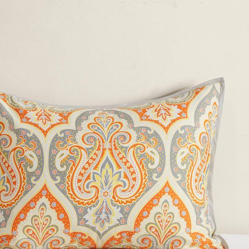 Full/Queen Orange Cotton Sateen Comforter Set