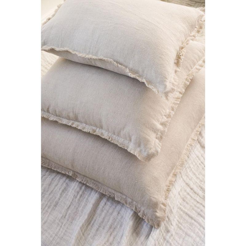 Anaya Fringed Linen Reversible Throw Pillow
