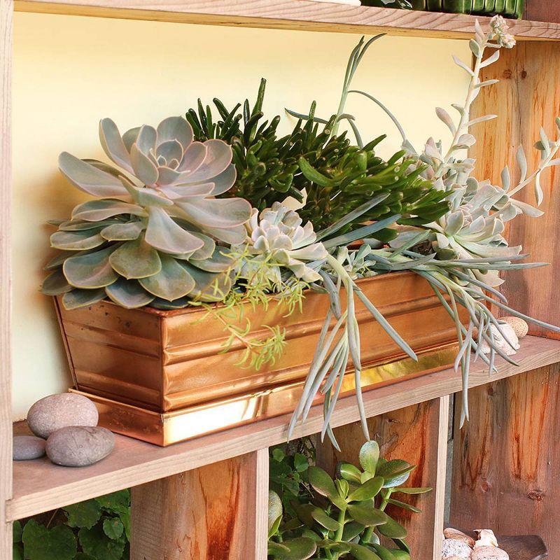 Small Galvanized Metal Rectangular Planter Box - ACHLA Designs