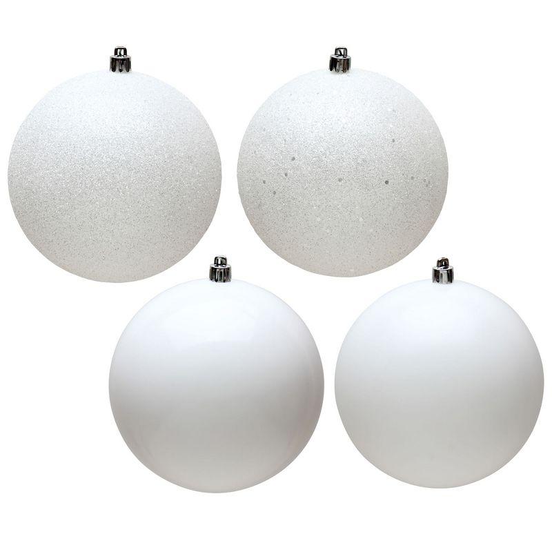 White Shatterproof Plastic Ball Ornaments Set, 2.4 inches