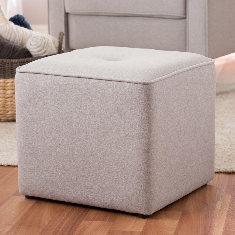 Corinne Modern and Contemporary Fabric Upholstered Ottoman - Baxton Studio