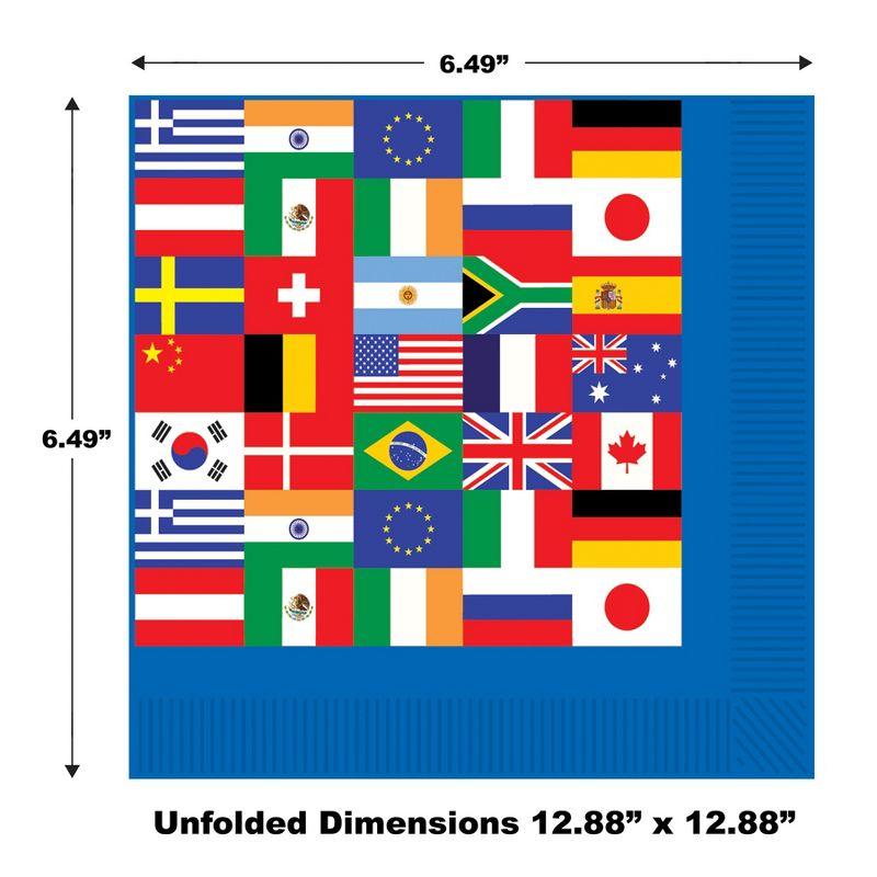 Beistle International Flag Luncheon Napkins