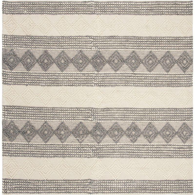 Natura NAT105 Hand Woven Area Rug - Gray/Ivory - 4'x4' - Safavieh.