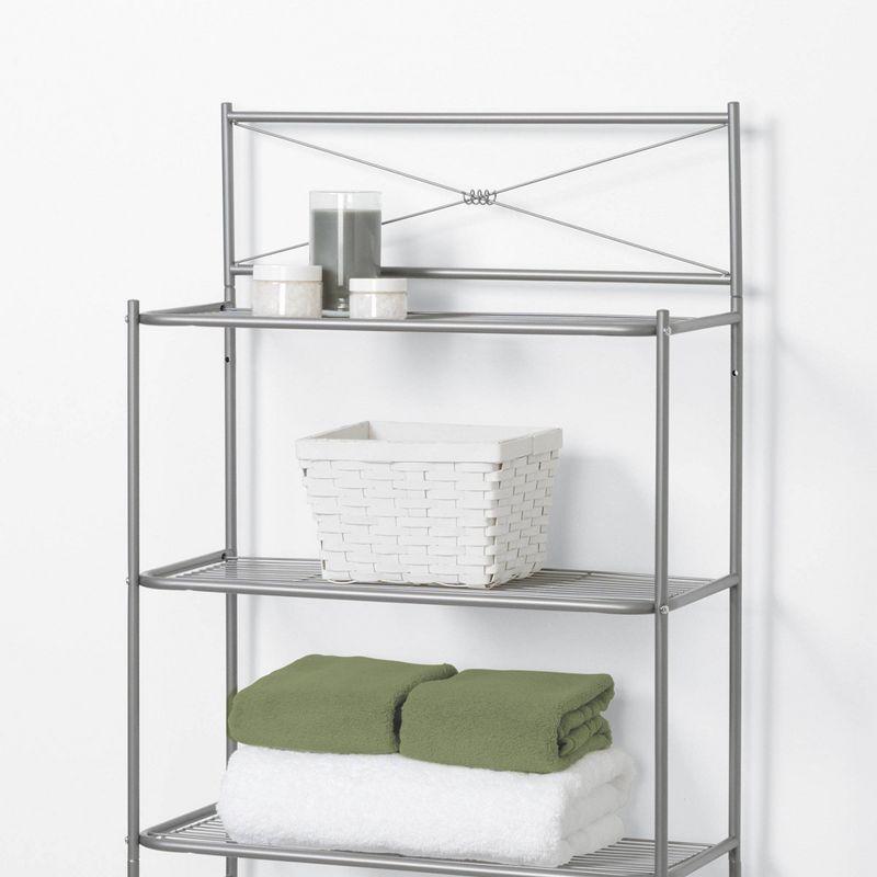 Spacesaver Over the Toilet Etagere Brushed Nickel - Zenna Home: 3-Shelf Metal Bathroom Organizer, Spot Clean