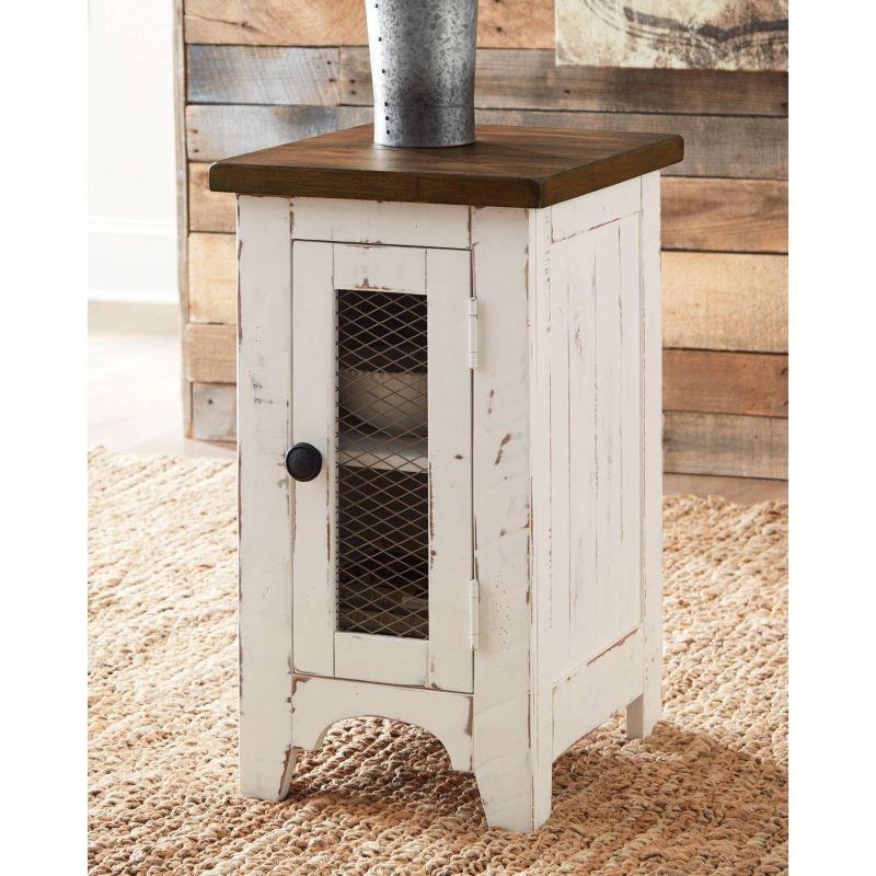 Modern Farmhouse Two-Tone Chairside Table with Storage