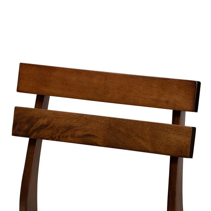 Set of 4 Devlin Upholstered Wood Dining Chairs Light Gray/Walnut - Baxton Studio