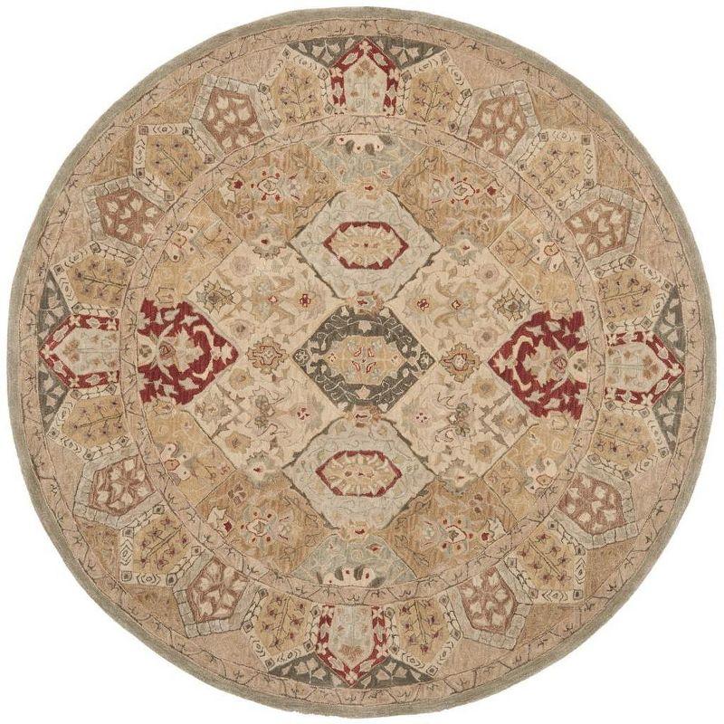 Anatolia AN530 Hand Tufted Area Rug  - Beige/Multi - 4' round - Safavieh.