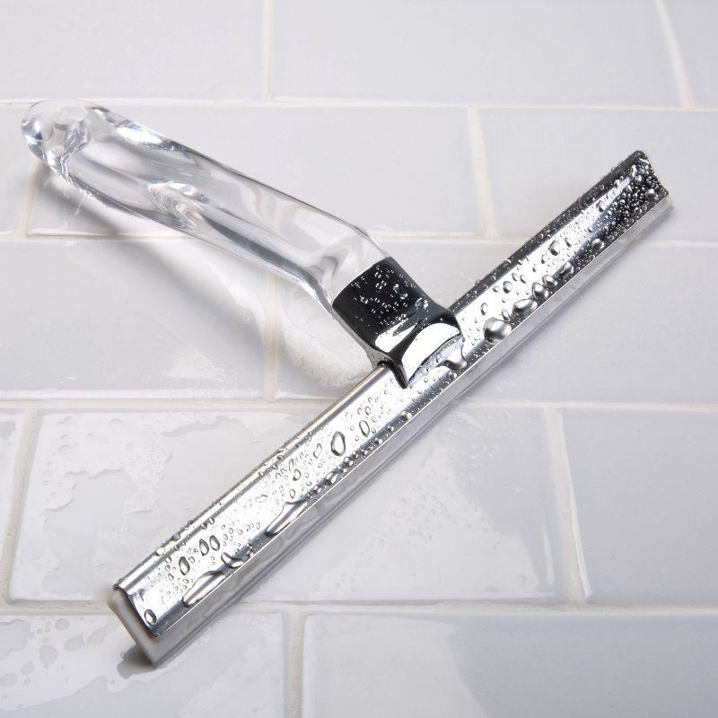 Shower Squeegee with Clear Acrylic Handle Stainless Steel - Bath Bliss