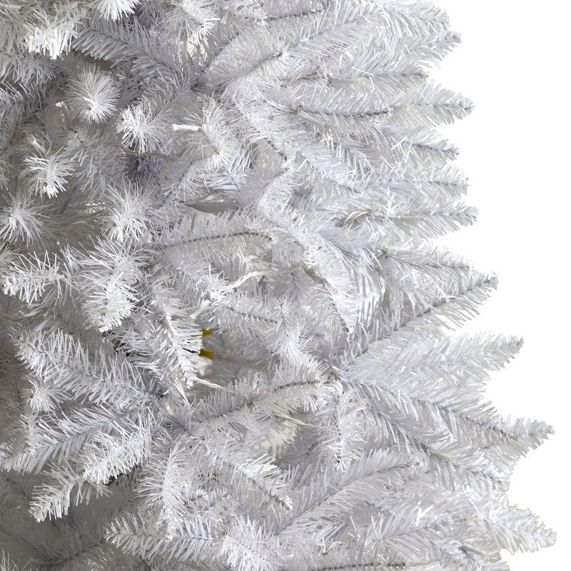 Nearly Natural 5-ft Slim White Artificial Christmas Tree with 150 Warm White LED Lights and 491 Bendable Branches