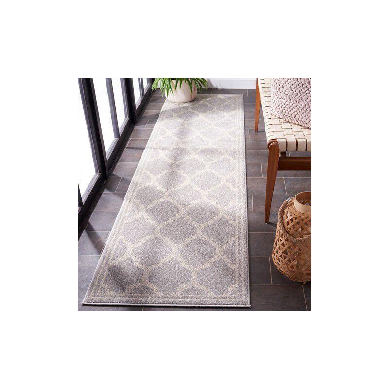 Amherst AMT415 Power Loomed Indoor Runner Rug - Light Grey/Ivory - 2'3"x9' - Safavieh