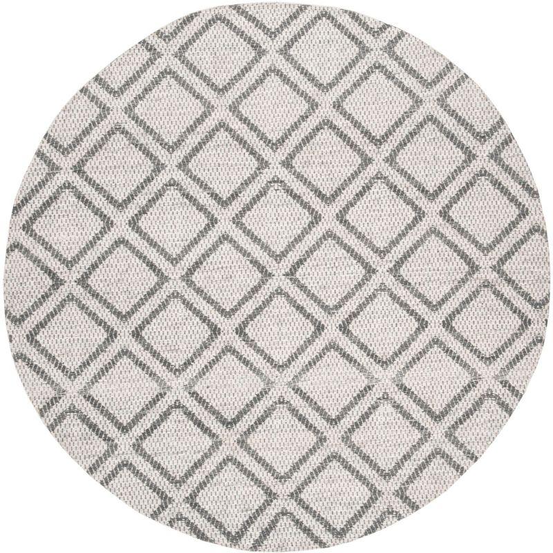 Hand-Tufted Elegance Round 59" Gray Wool Area Rug