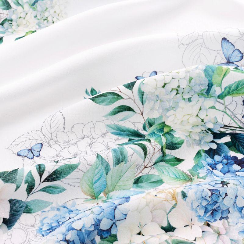 Hydrangea Bloom Floral Double Border Tablecloth - Multicolor - 60x144 - Elrene Home Fashions