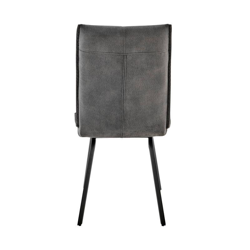 High Charcoal Metal Upholstered Side Chair Set of 2