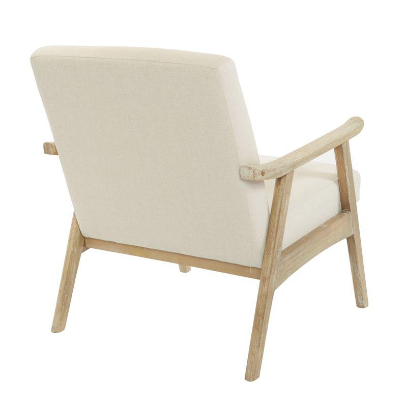 Weldon Chair Linen - OSP Home Furnishings: Mid-Century Modern, Rustic Wood Frame, Comfortable Seating