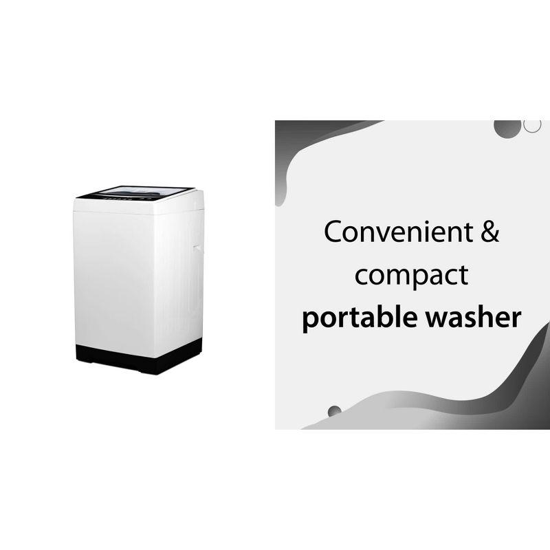 BLACK+DECKER Small Portable Washer, Washing Machine for Household Use, 0.9 Cu. Ft. with 5 Cycles, Transparent Lid & LED Display