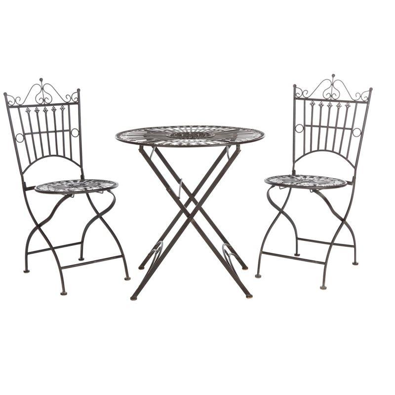 Belen Bistro Set, One Table And Two Chairs - Outdoor - PAT5020 - Unearthed Rust - Safavieh