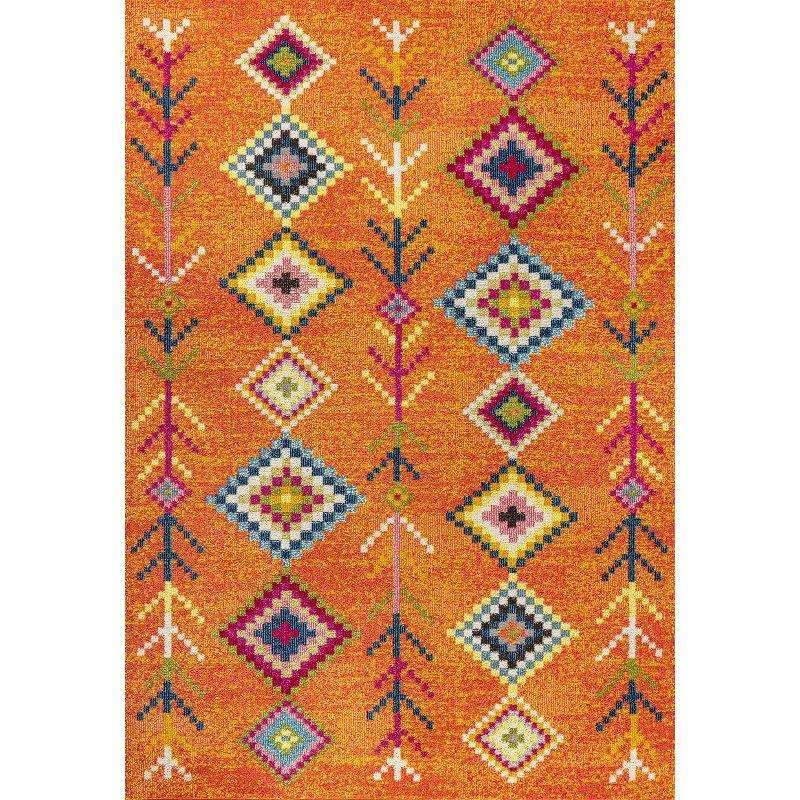 Tribal Love Geometric Orange Multi 3x5 Feet Area Rug