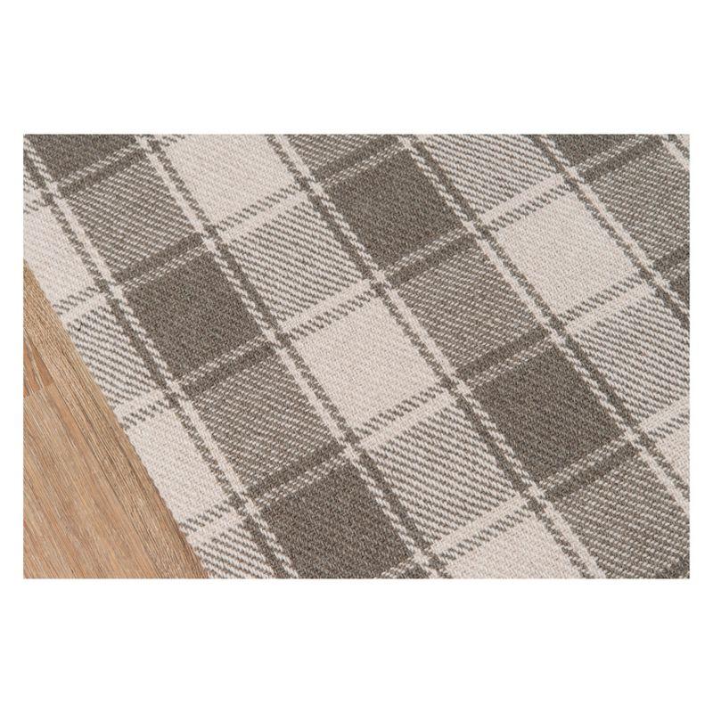 Elegant Gray Handwoven Wool Tartan Plaid 8' x 10' Rug