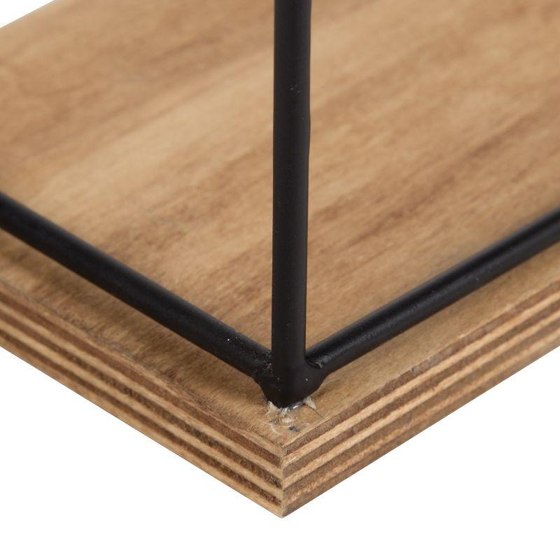 24" x 4" 2pc Decorative Wall Shelf Set Brown/Black - Uniek: Kate & Laurel No Assembly, Wood & Metal