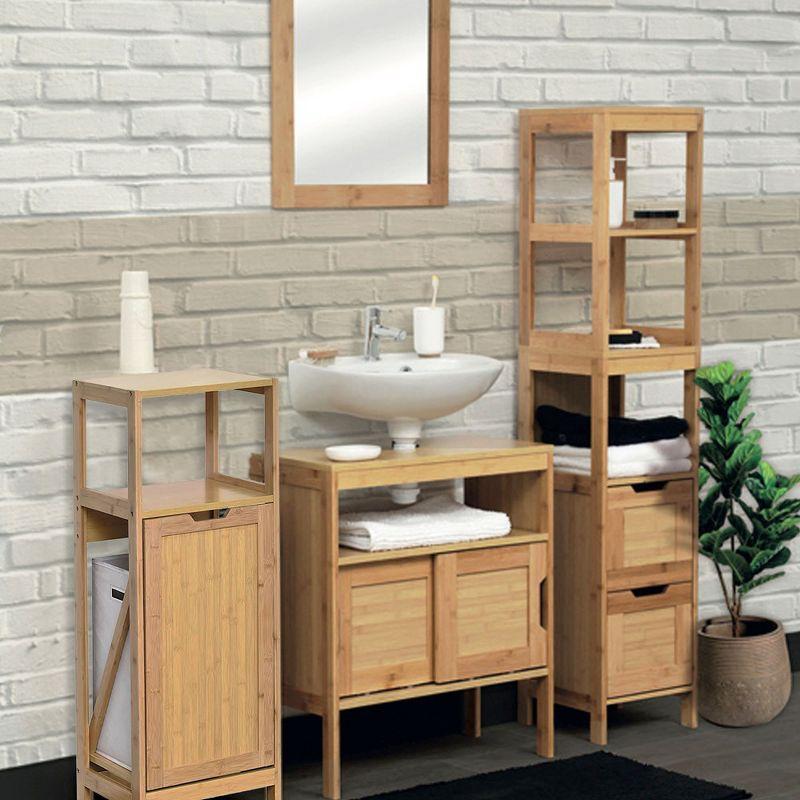 Evideco Miami Tilt-Out Cabinet Laundry Hamper with Basket and Shelves