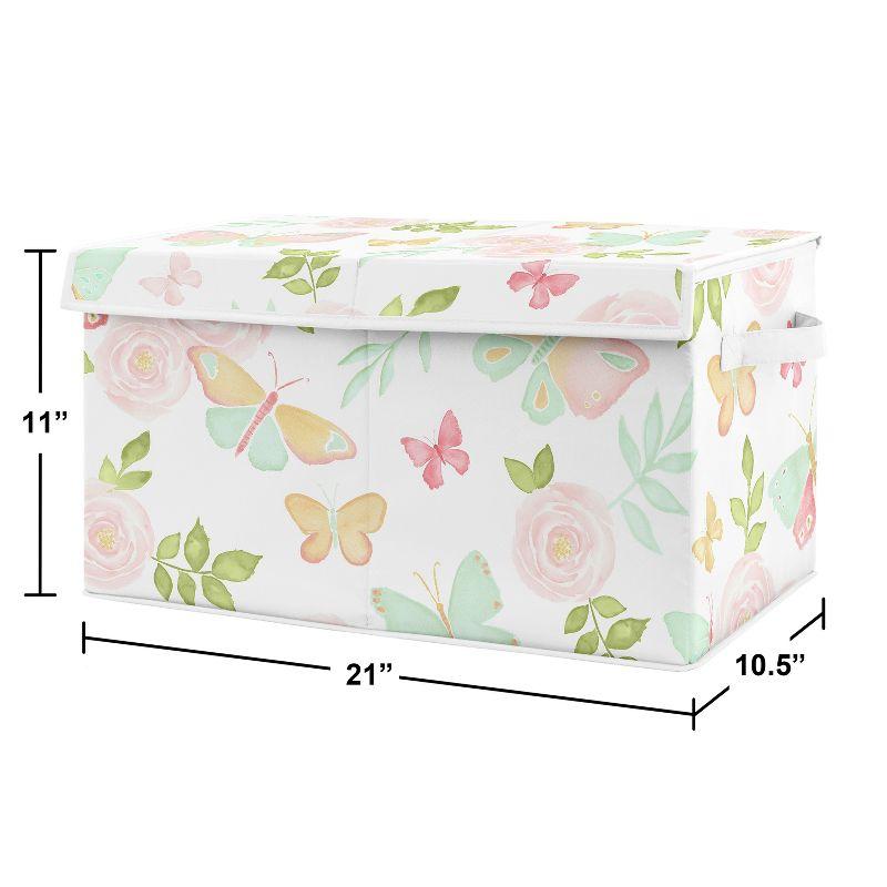 Sweet Jojo Designs Girl Fabric Storage Toy Bin Bunny Floral Pink and Green