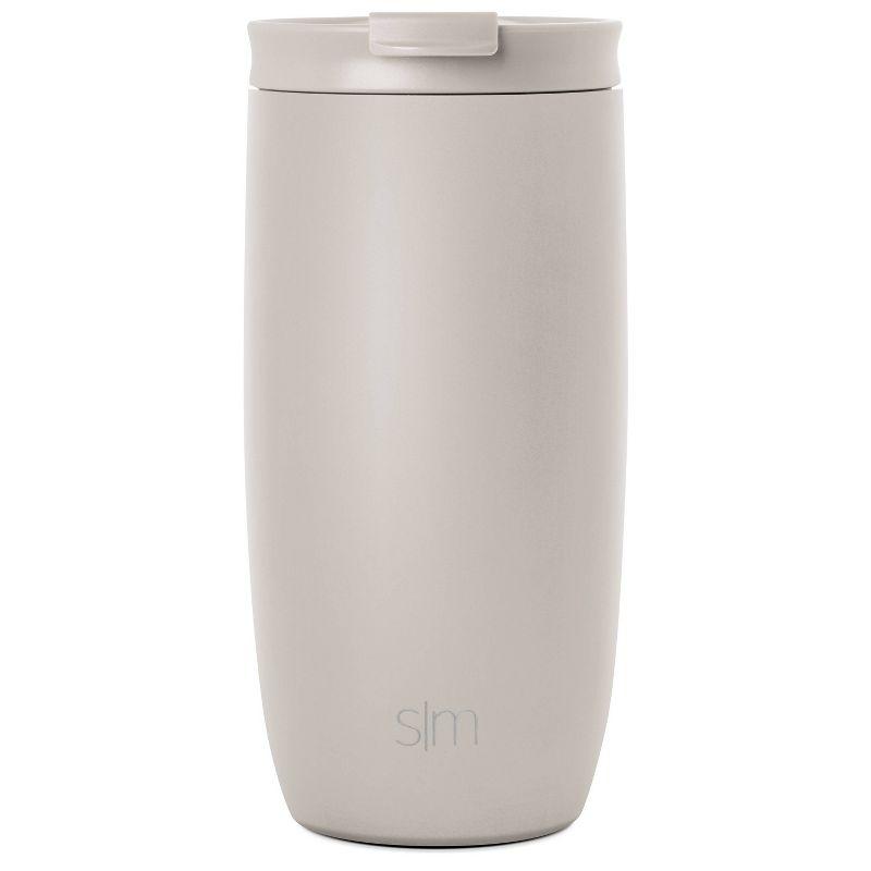Simple Modern Voyager 16oz Stainless Steel Travel Mug: Insulated Flip Lid, Dishwasher-Safe, Off-White, All Ages