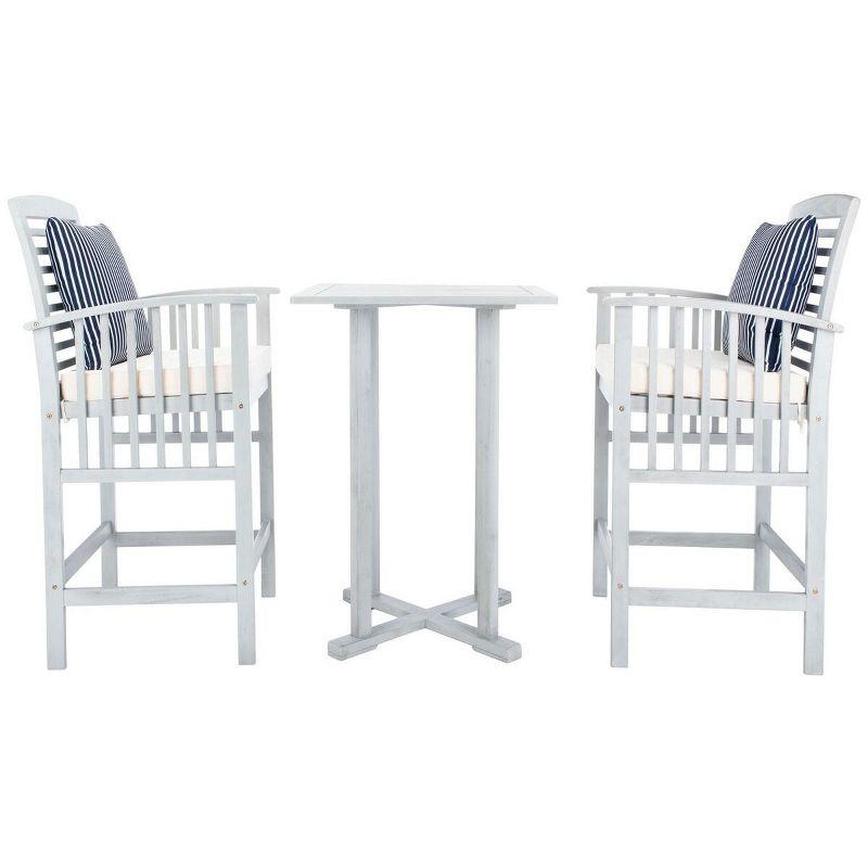 Pate 3 Piece Bar Height Patio Outdoor Bistro Set  - Safavieh