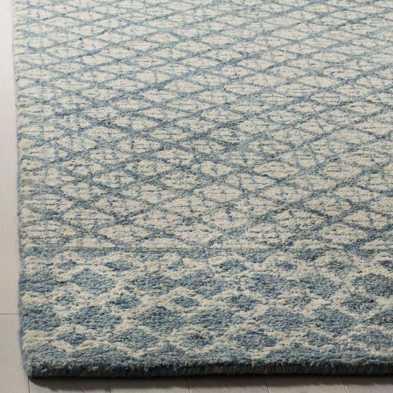 Abstract ABT203 Handmade Indoor Area Rug - Blue/Ivory - 6'x6' - Safavieh