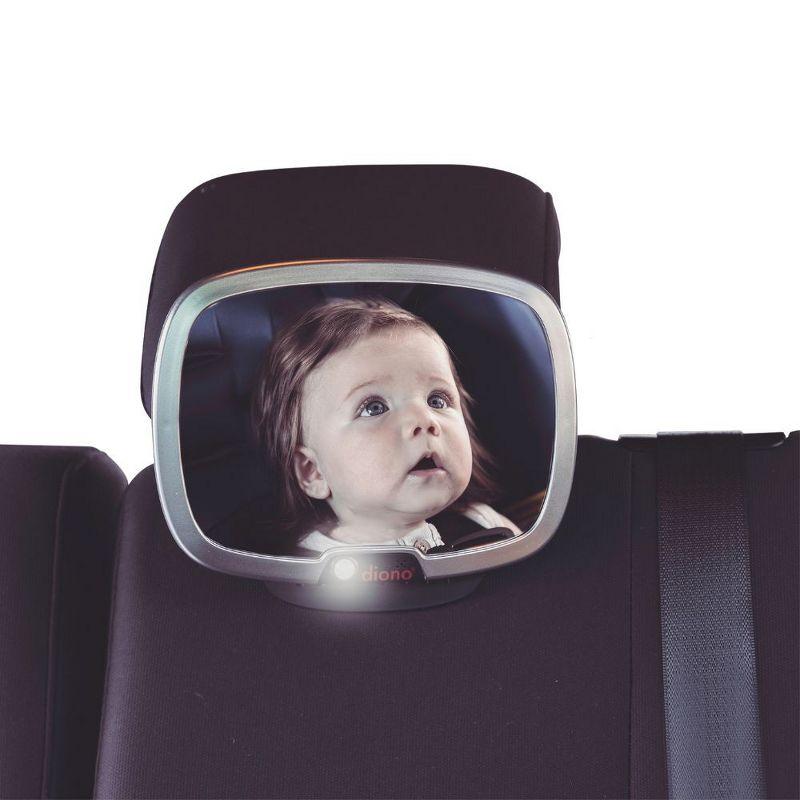 Silver LED Night Light Baby Car Safety Mirror with 360 Rotation