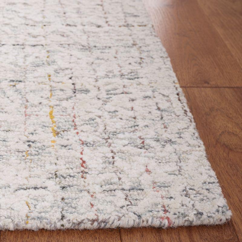 Handmade Grey/Ivory Tufted Wool Rectangular Area Rug