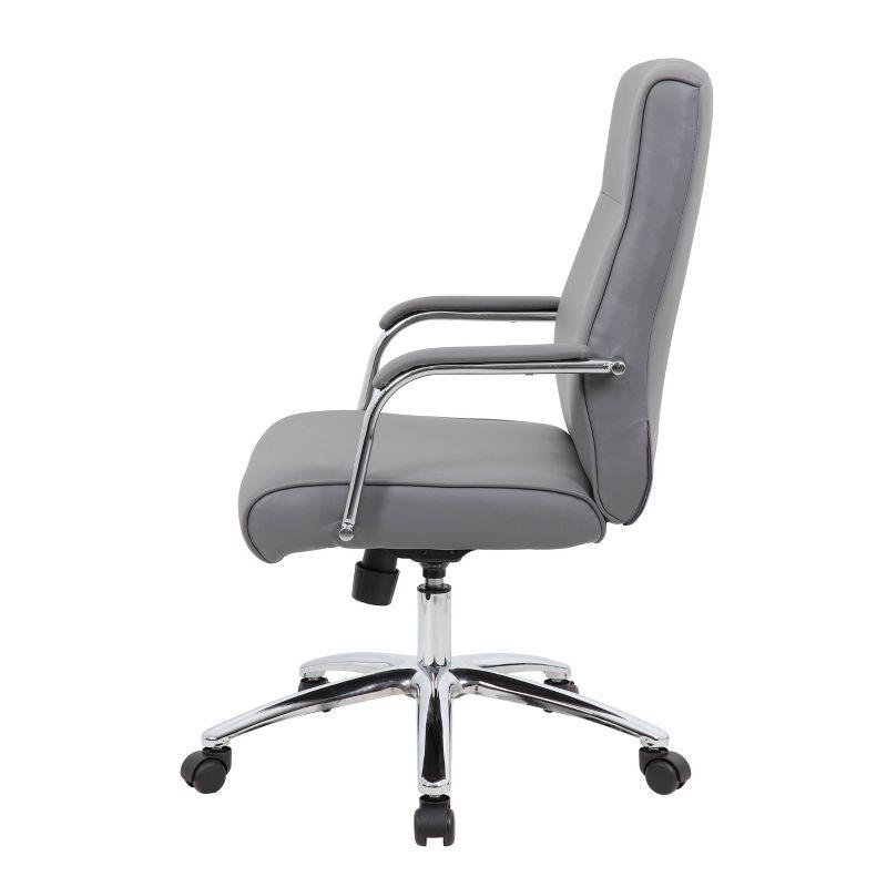 Ergonomic Executive Swivel Chair in Breathable Gray Vinyl