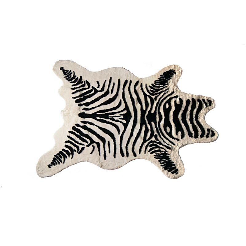 Luxe Classic Faux Hide Rug | Denton zebra black on white | 5.25'x7.5'