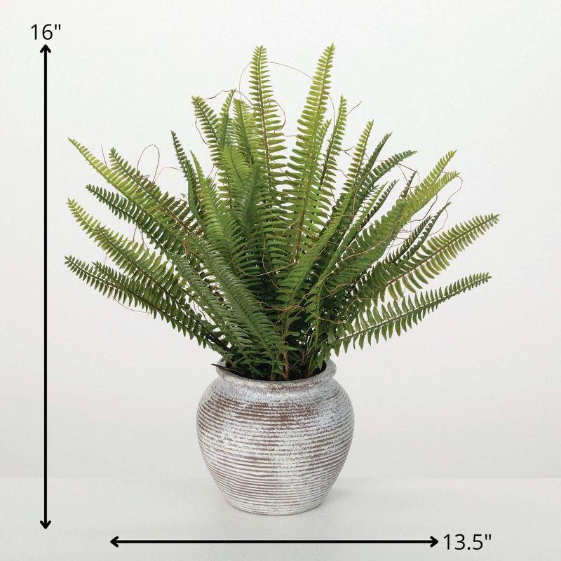 Ophelia & Co. Artificial Rustic Potted Fern Bush 16"H; Green