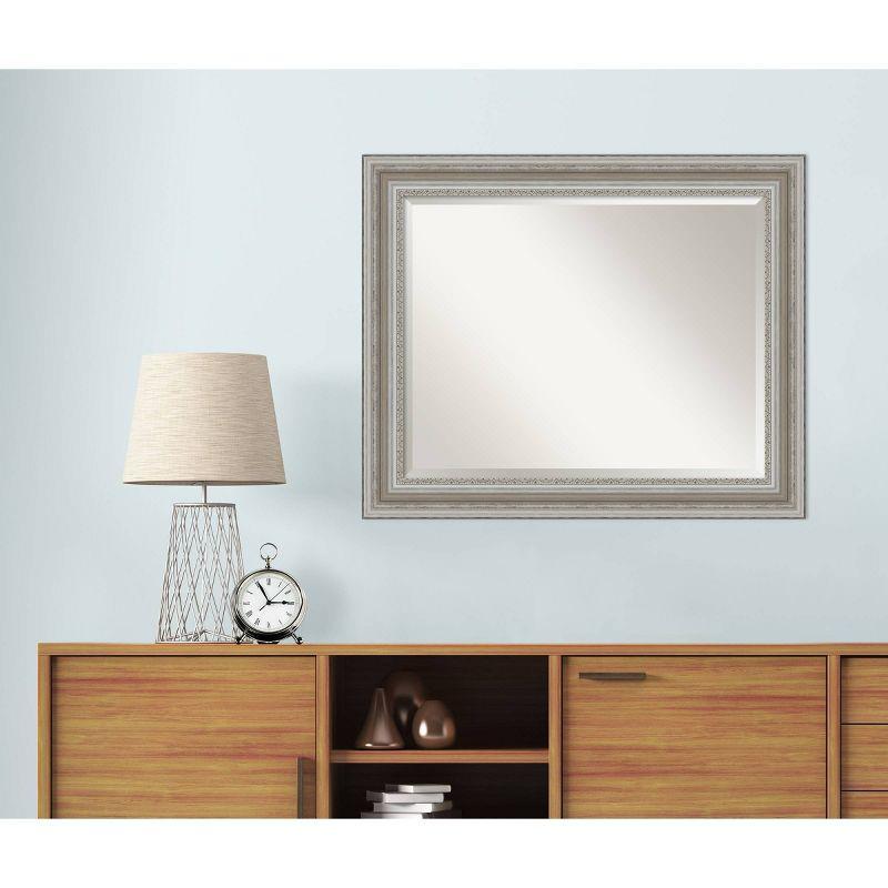 Parlor Silver Brushed 34x28 Bathroom Vanity Wall Mirror