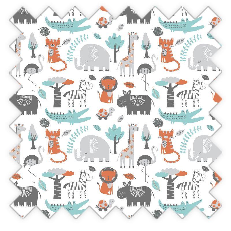 Bacati - Jungle Safari Aqua/Orange/Grey Curtain Panel