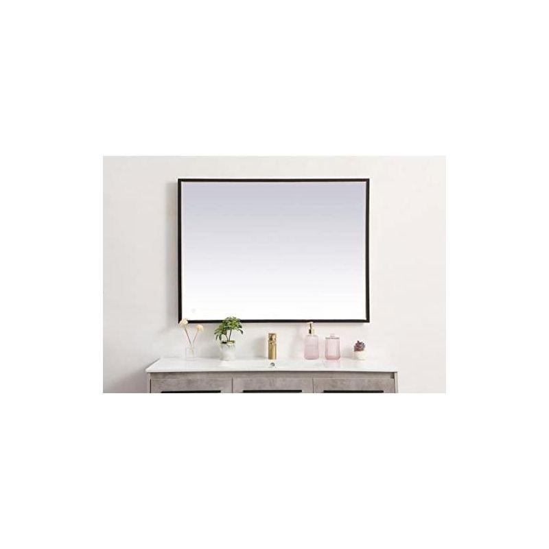 Elegant Lighting Pier 30x30 inch LED Mirror with Adjustable Color Temperature 3000K/4200K/6400K in Black