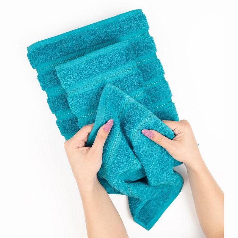 Aqua Blue 100% Cotton Turkish 4 Piece Hand Towel Set